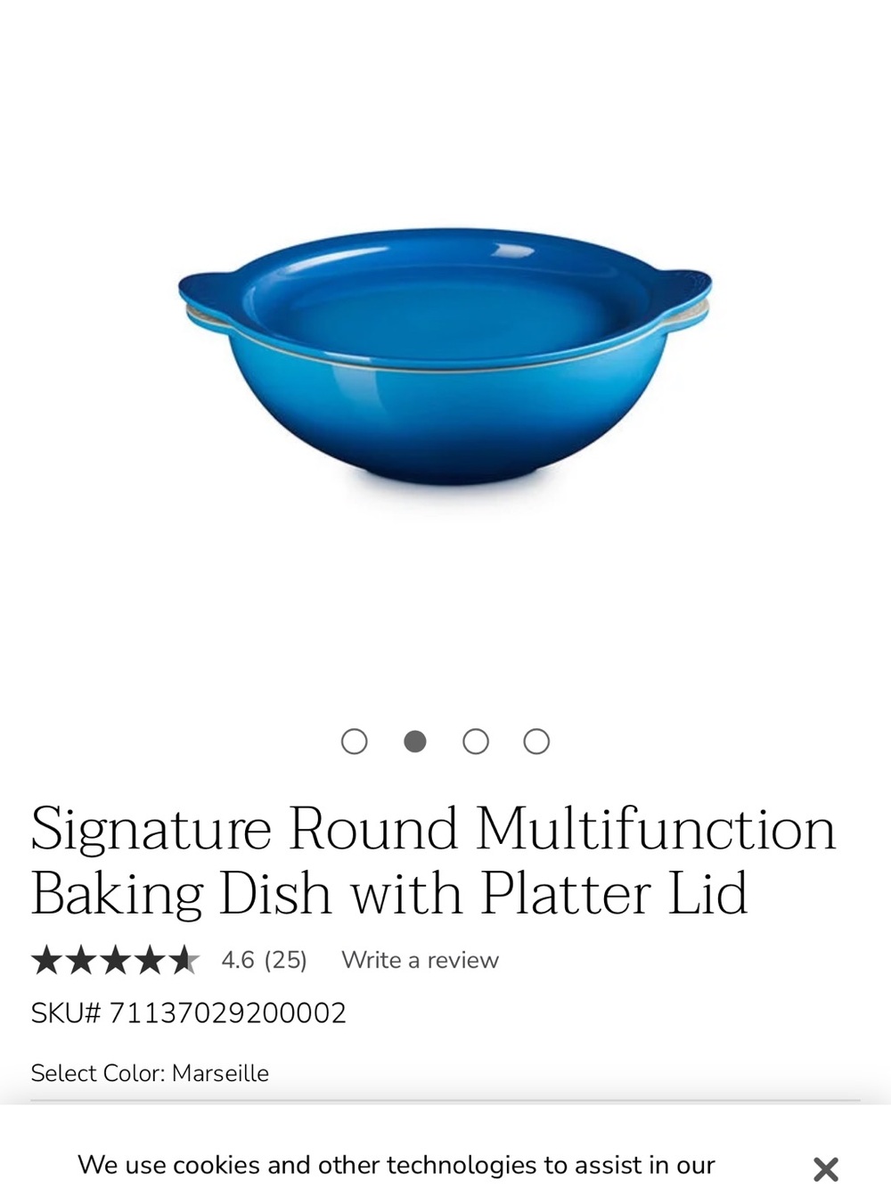 Le Creuset Azure Signature Round Multifunction Baking Dish with Platter Lid - Picture 2 of 12
